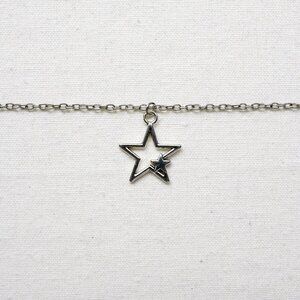 y2k star & baby star charm silver chain necklace